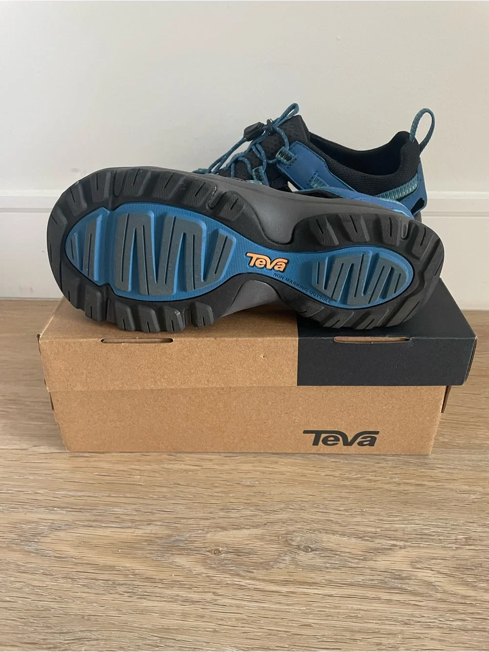 Teva kids size 4 Blue and Black Closed-Toe Water Sandals